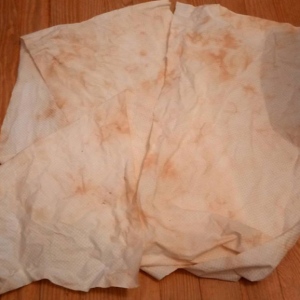 teabag stained fabric